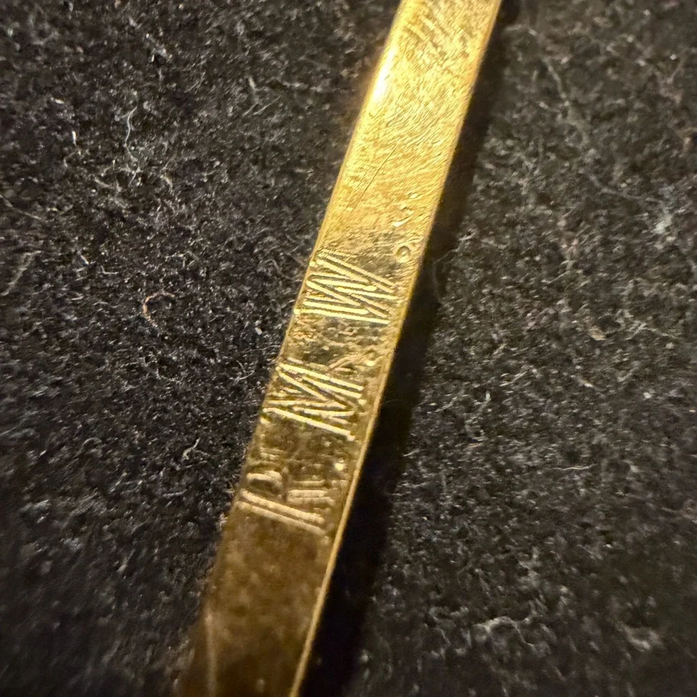 Vintage Gold-filled ID Bracelet – Etched Bar Link Design